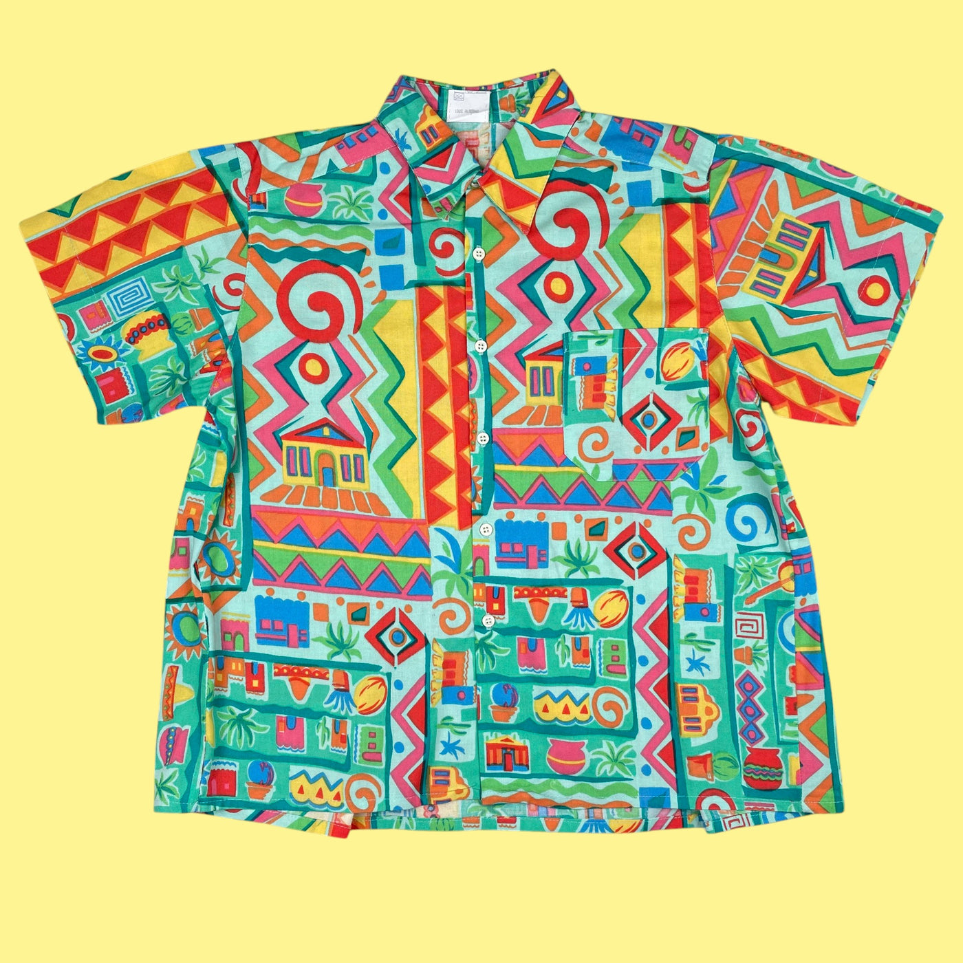 Chemisette vintage deadstock multicolore 8 ans