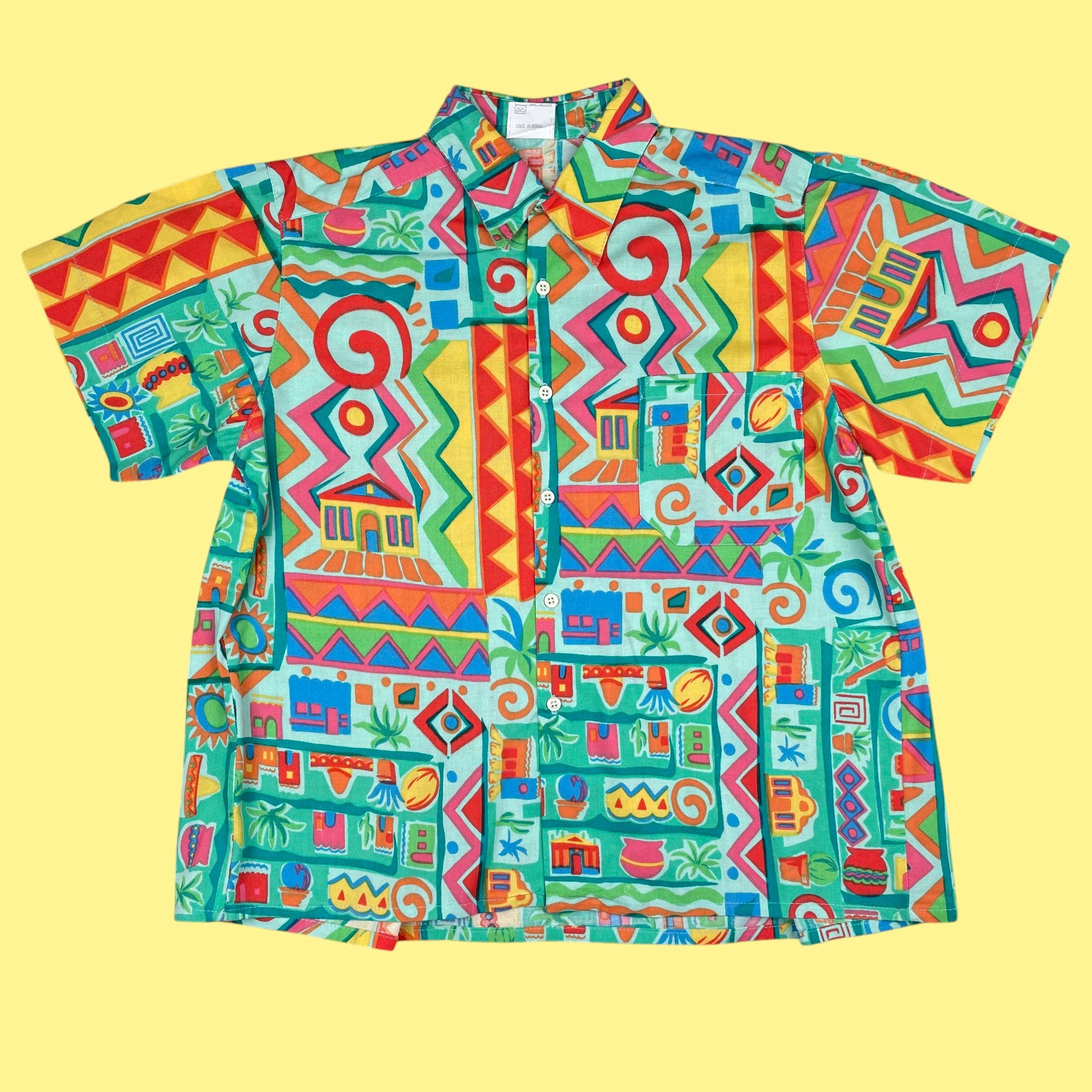 Chemisette vintage deadstock multicolore 8 ans