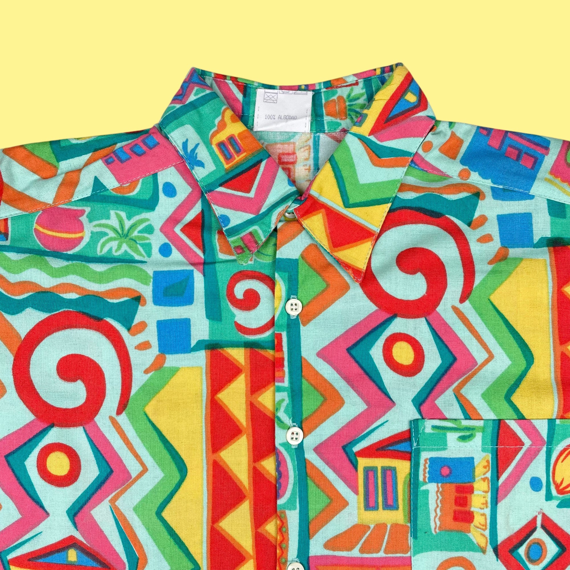 Chemisette vintage deadstock multicolore 8 ans