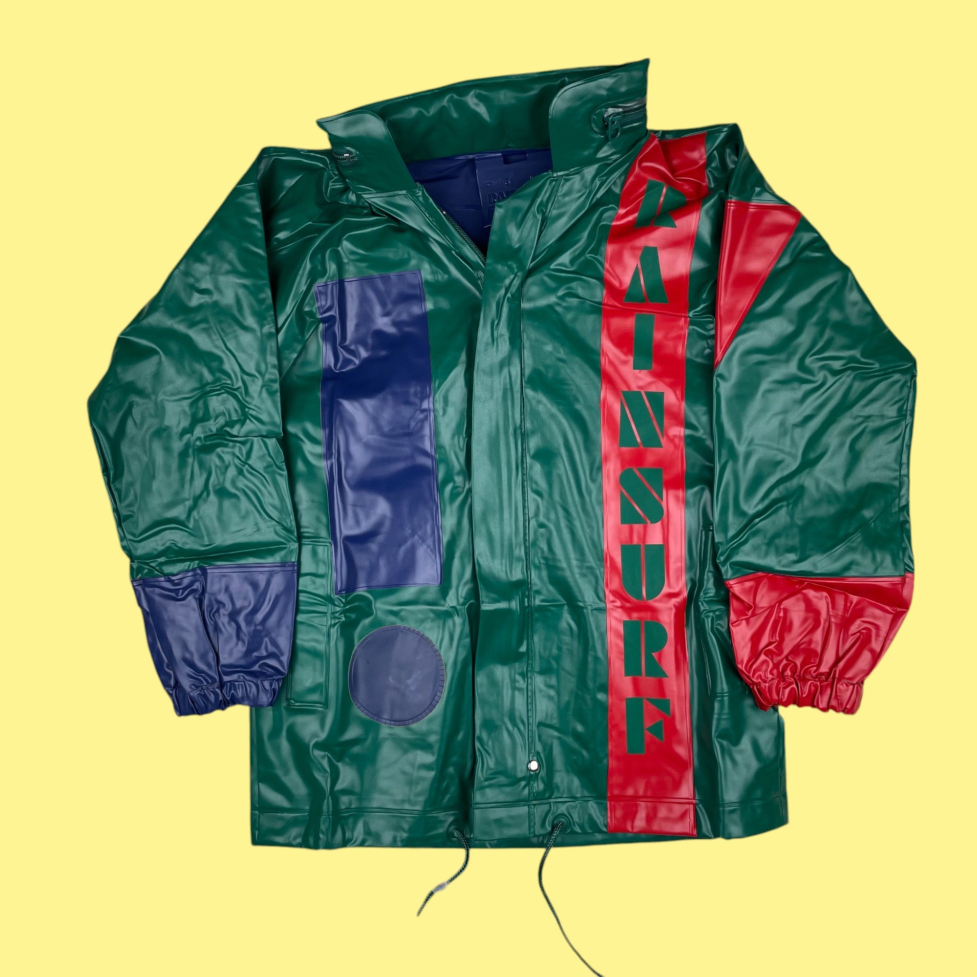 Imperméable colorblock vert 3 tailles