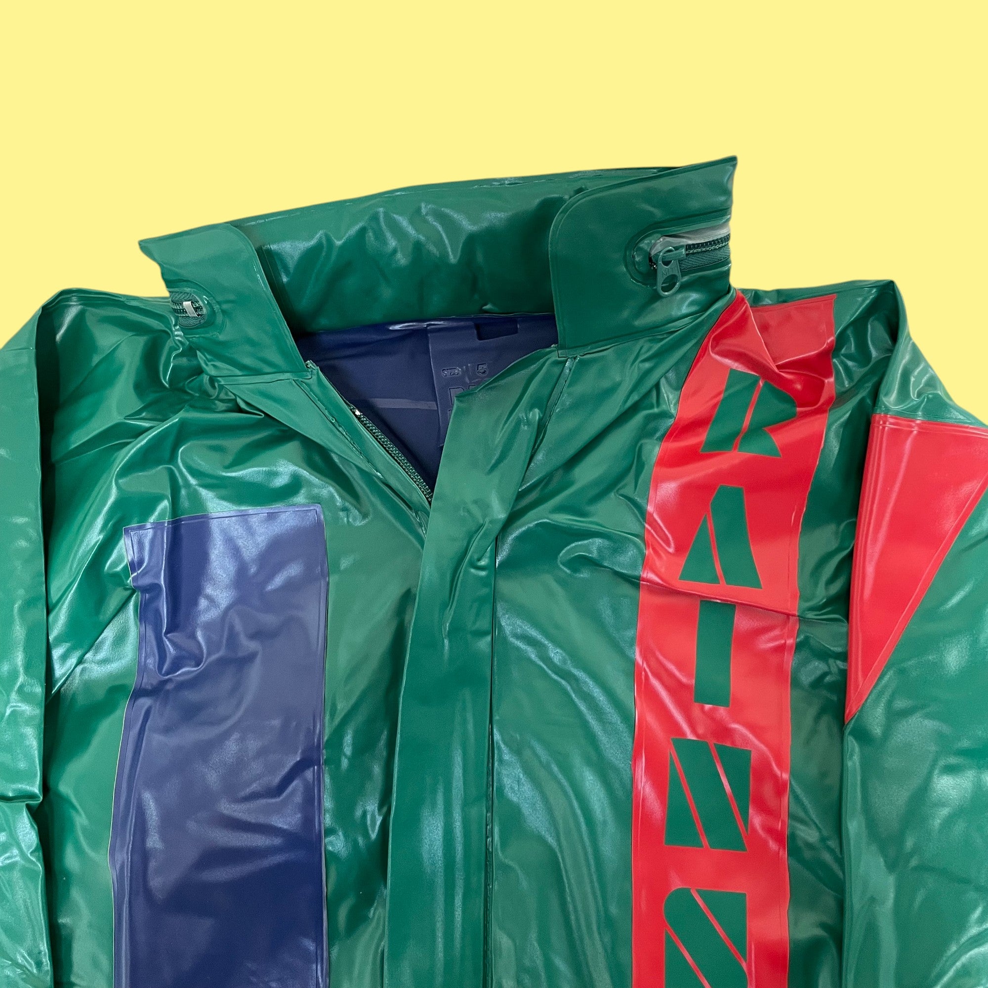 Imperméable colorblock vert 3 tailles