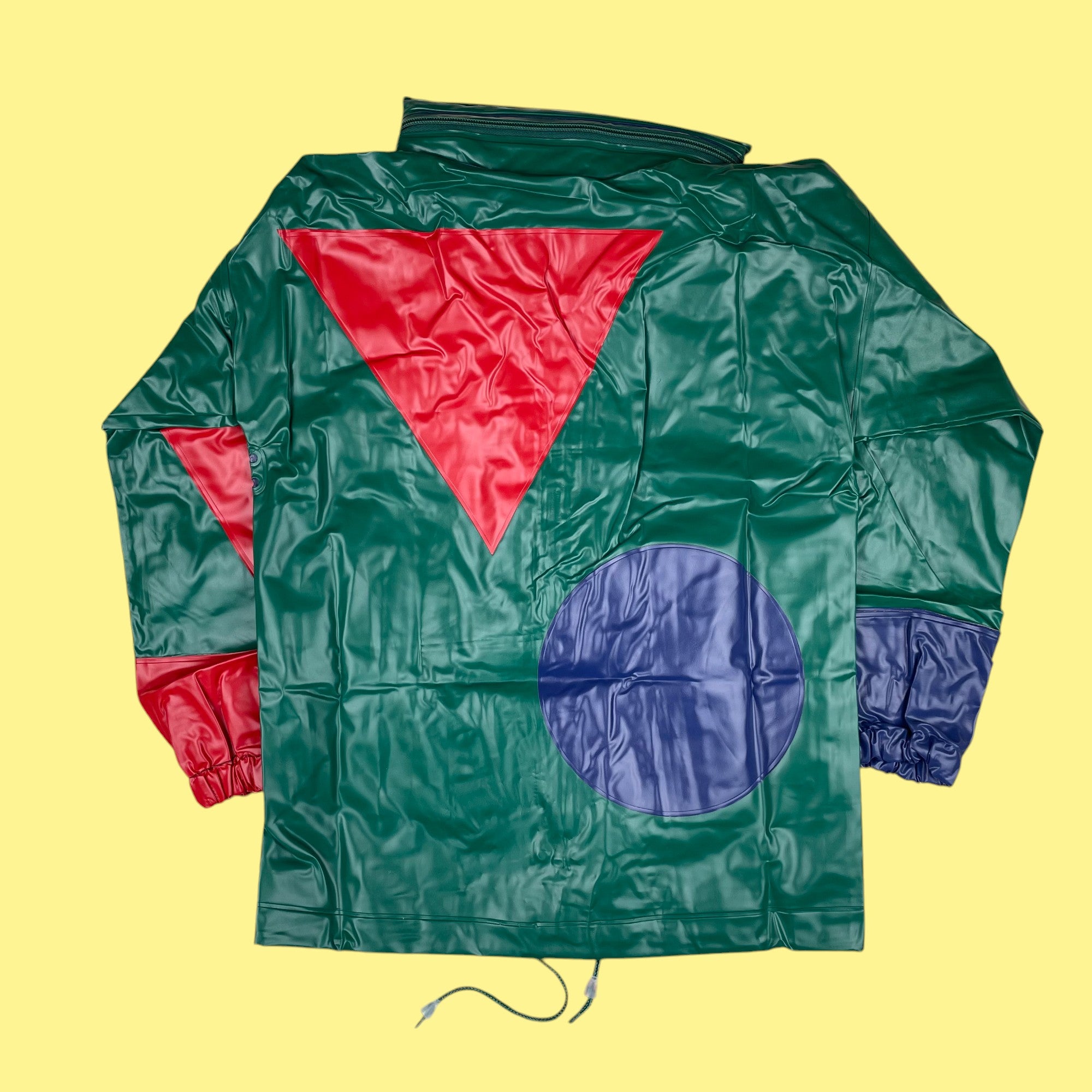 Imperméable colorblock vert 3 tailles