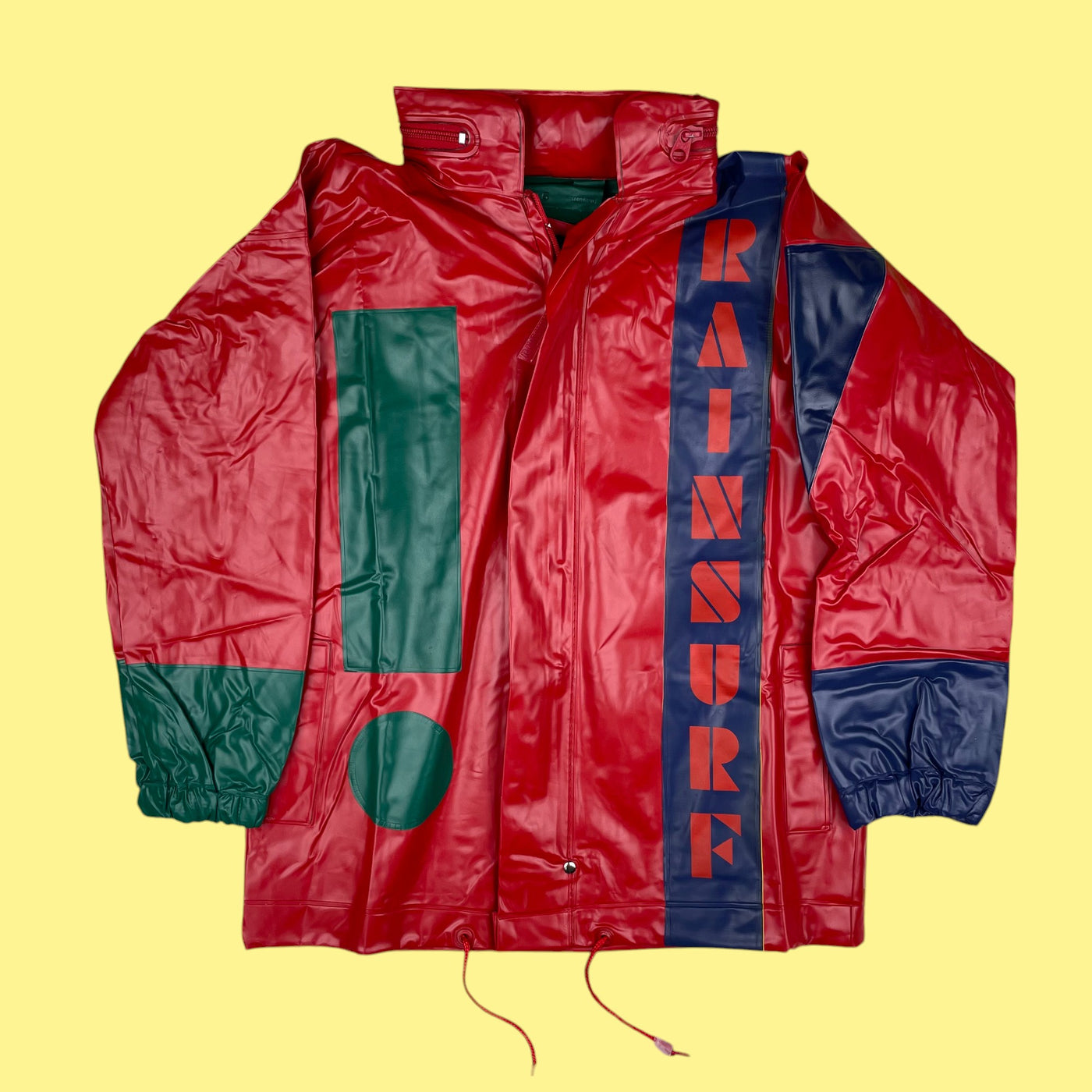 Imperméable colorblock rouge 3 tailles