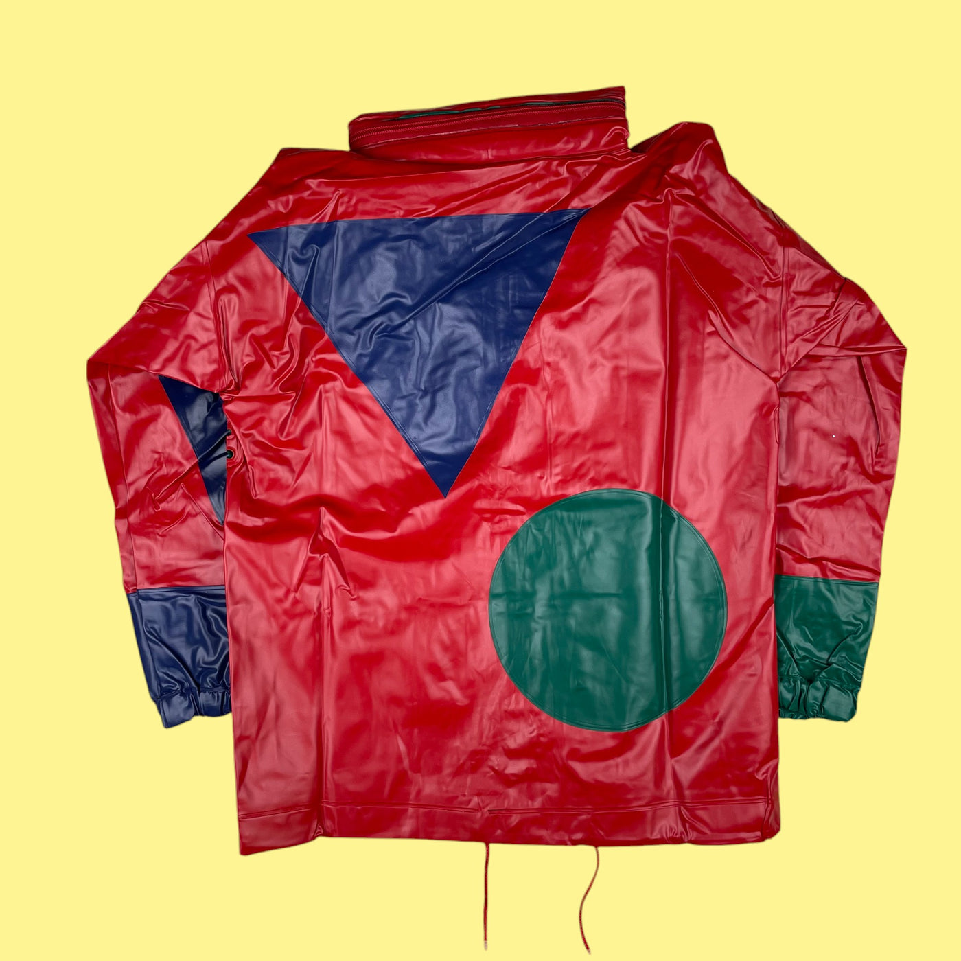Imperméable colorblock rouge 3 tailles