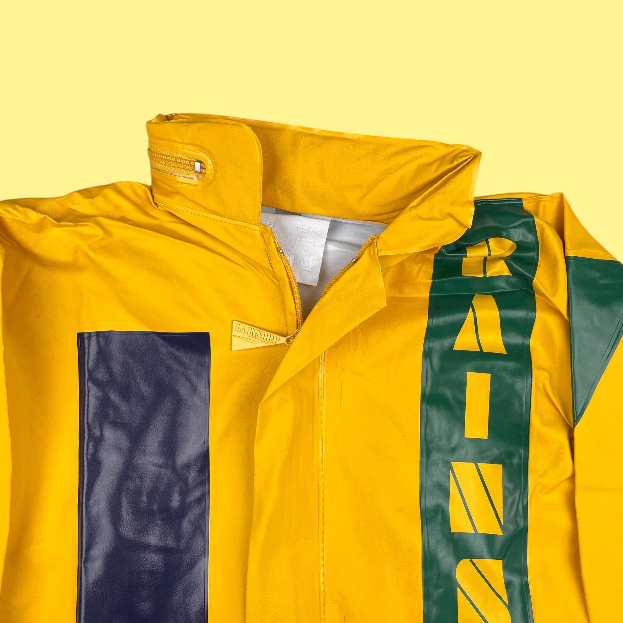 Imperméable colorblock jaune 3 tailles