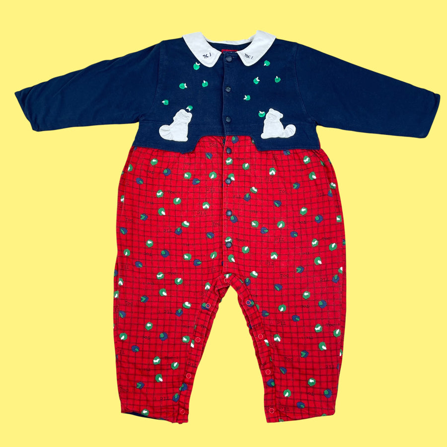 Combinaison vintage bicolore 18 mois