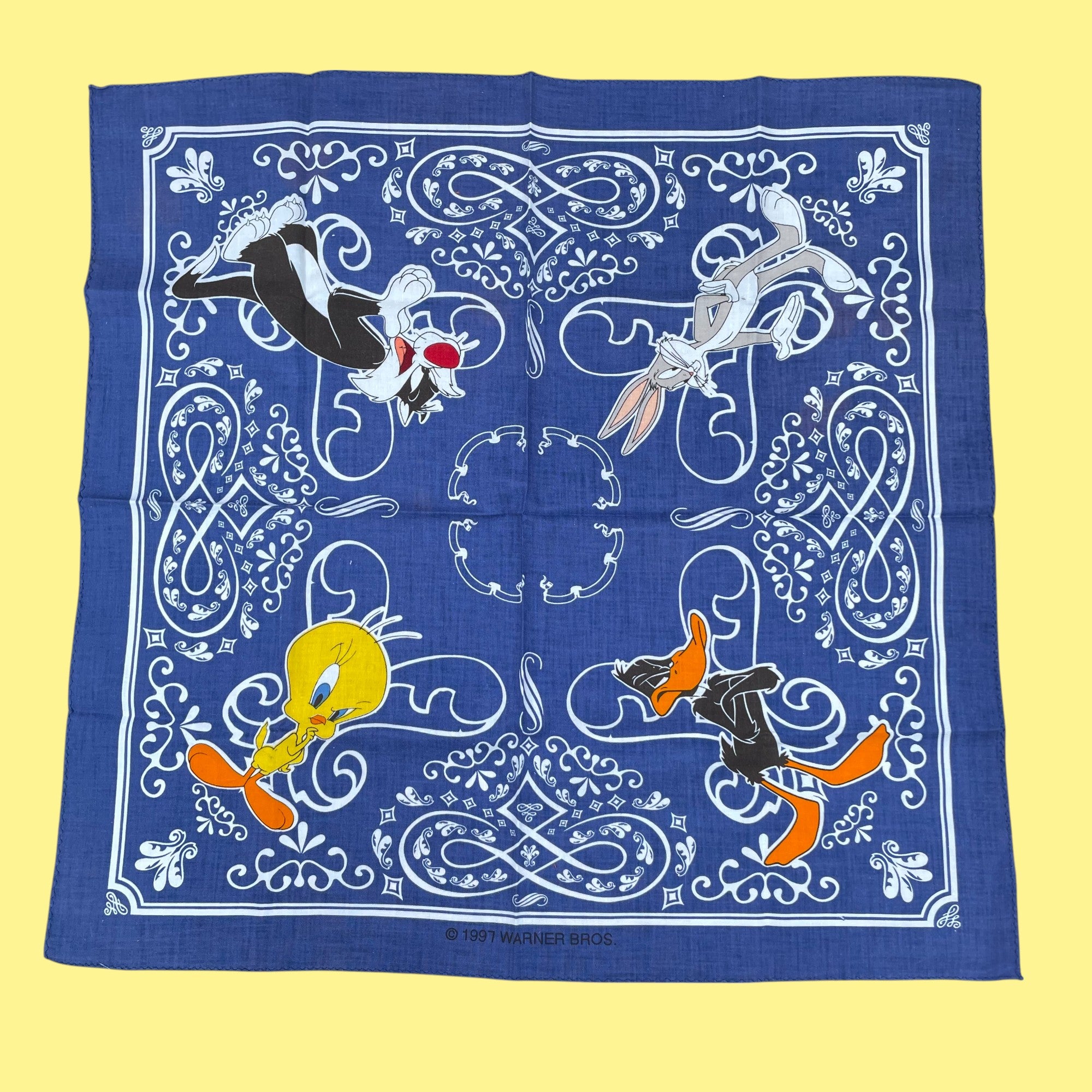 Bandana bleu Looney Tunes vintage