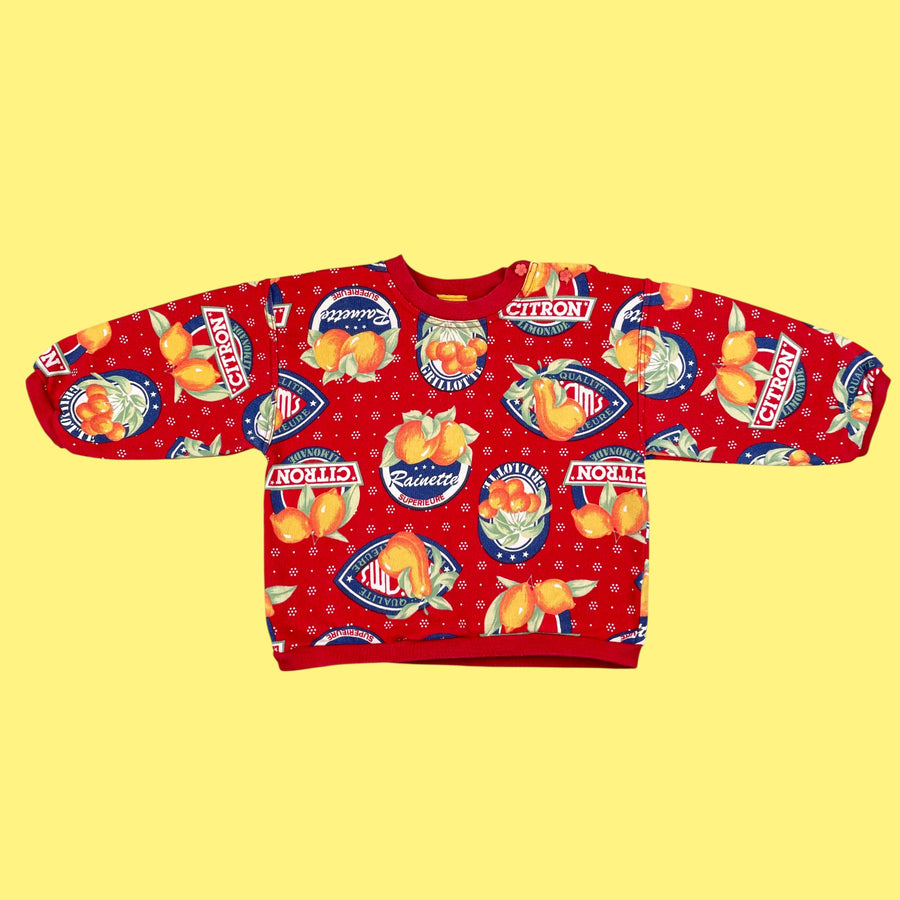 Sweat vintage citron 18-24 mois