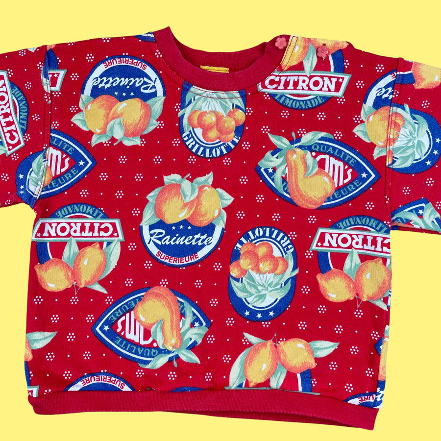 Sweat vintage citron 18-24 mois