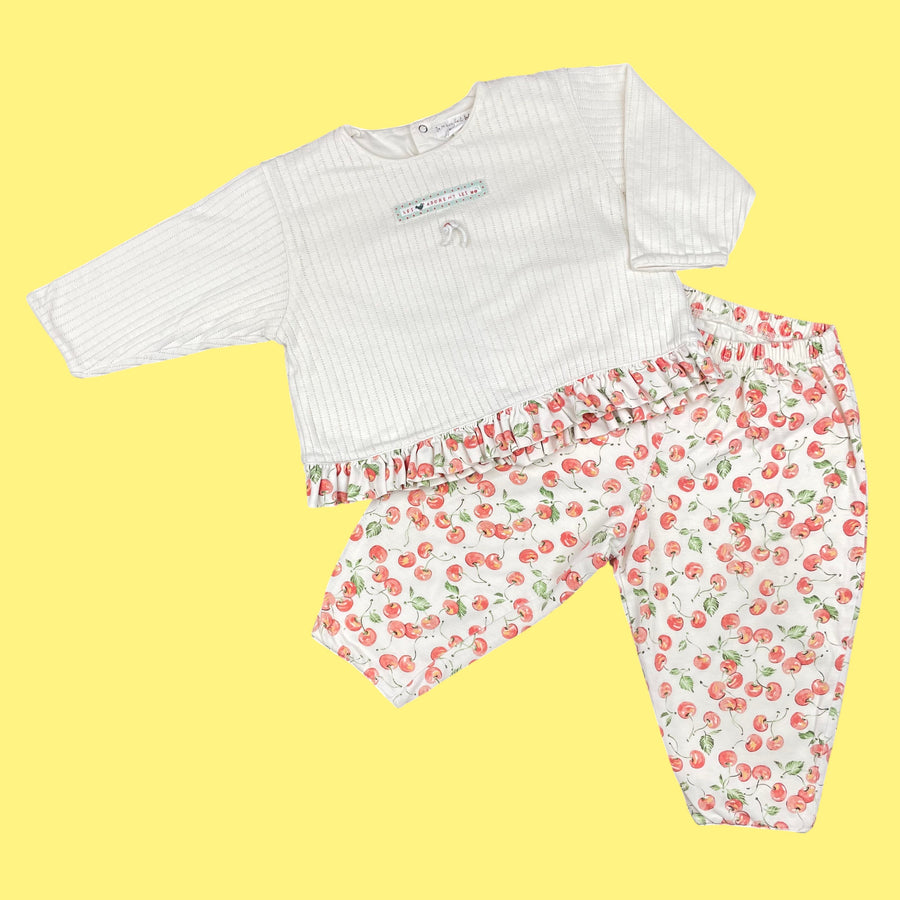 Ensemble cerises Catimini vintage 12 mois