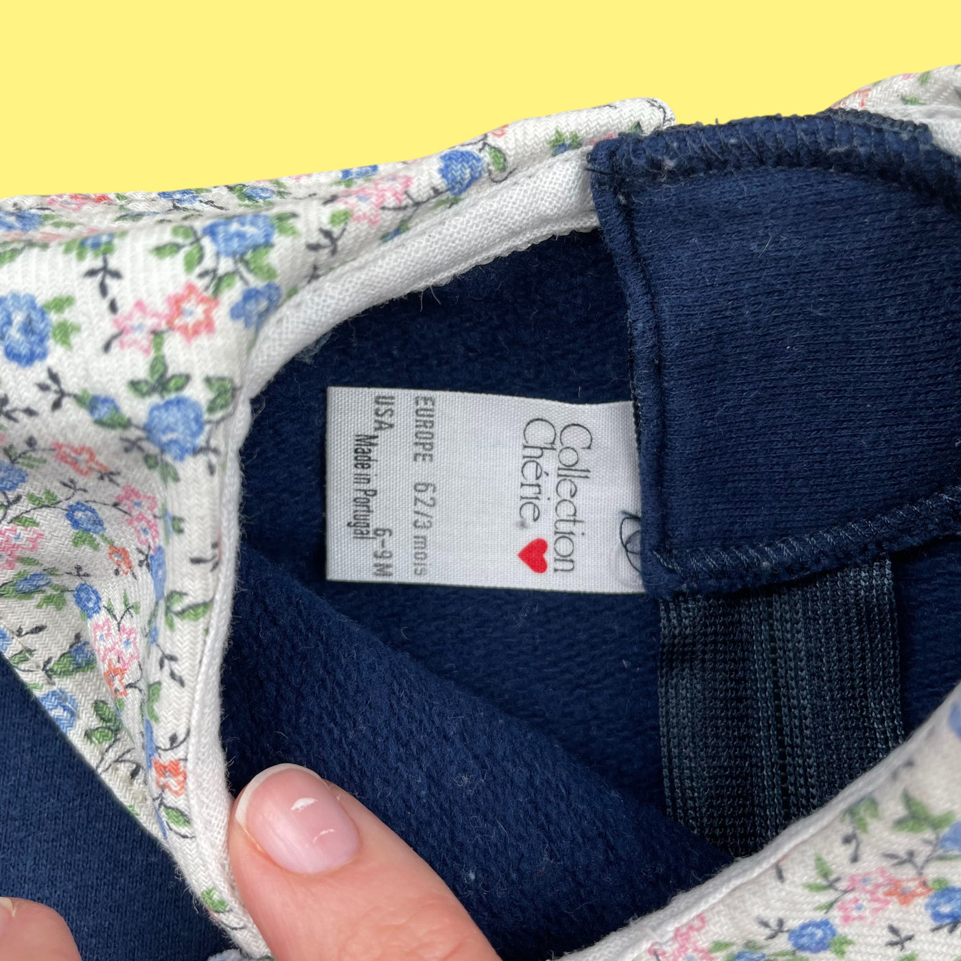 Pull col fleuri vintage 6 mois