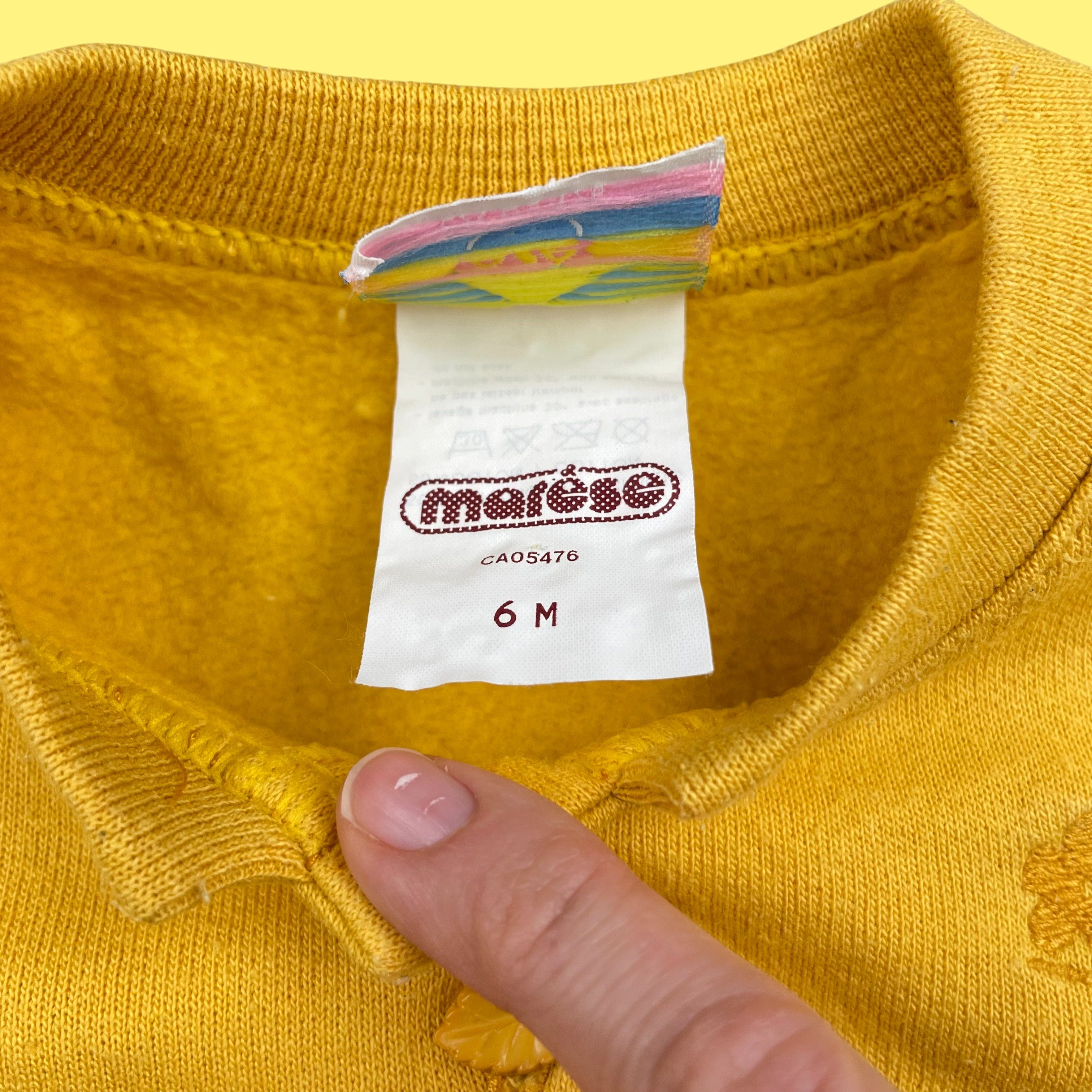 Sweat vintage jaune 9 mois