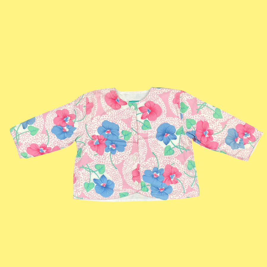 Gilet fleurs vintage 12 mois