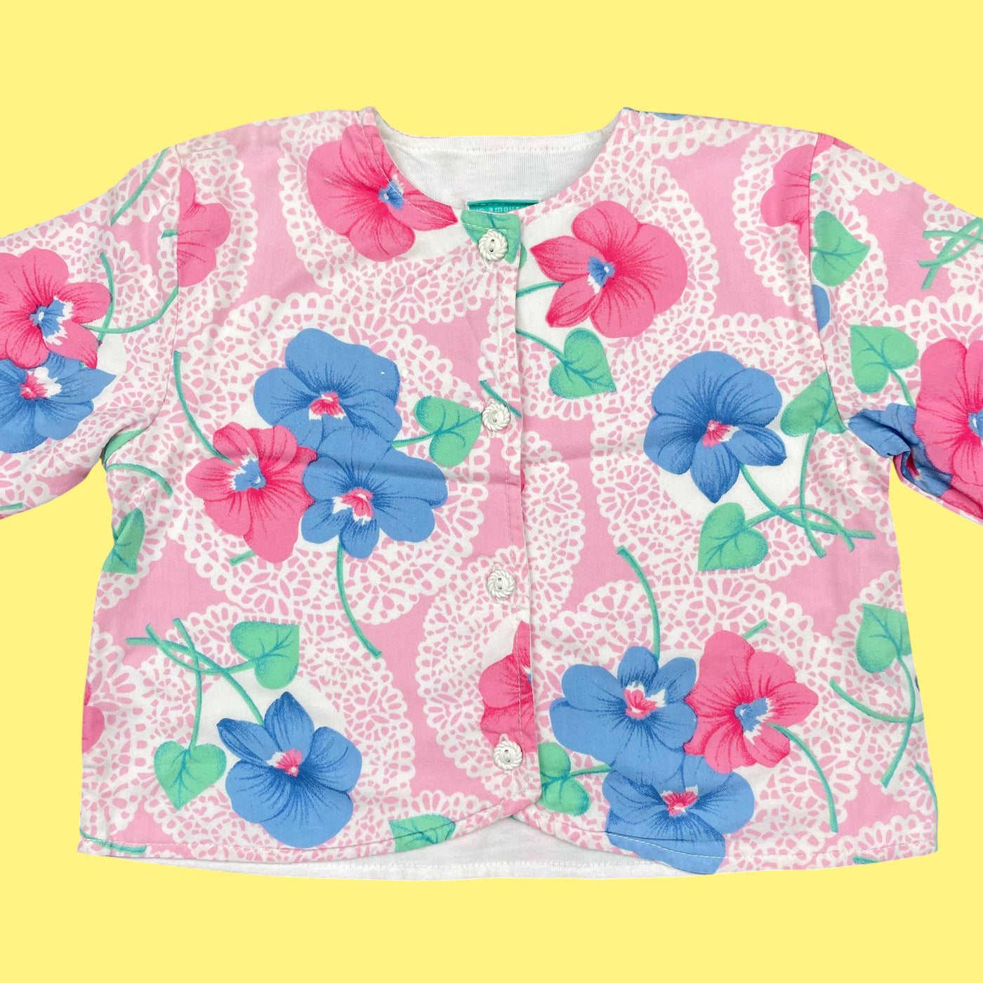 Gilet fleurs vintage 12 mois