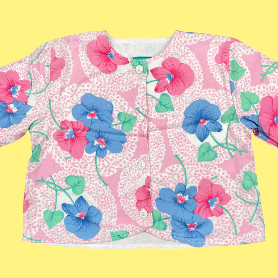 Gilet fleurs vintage 12 mois
