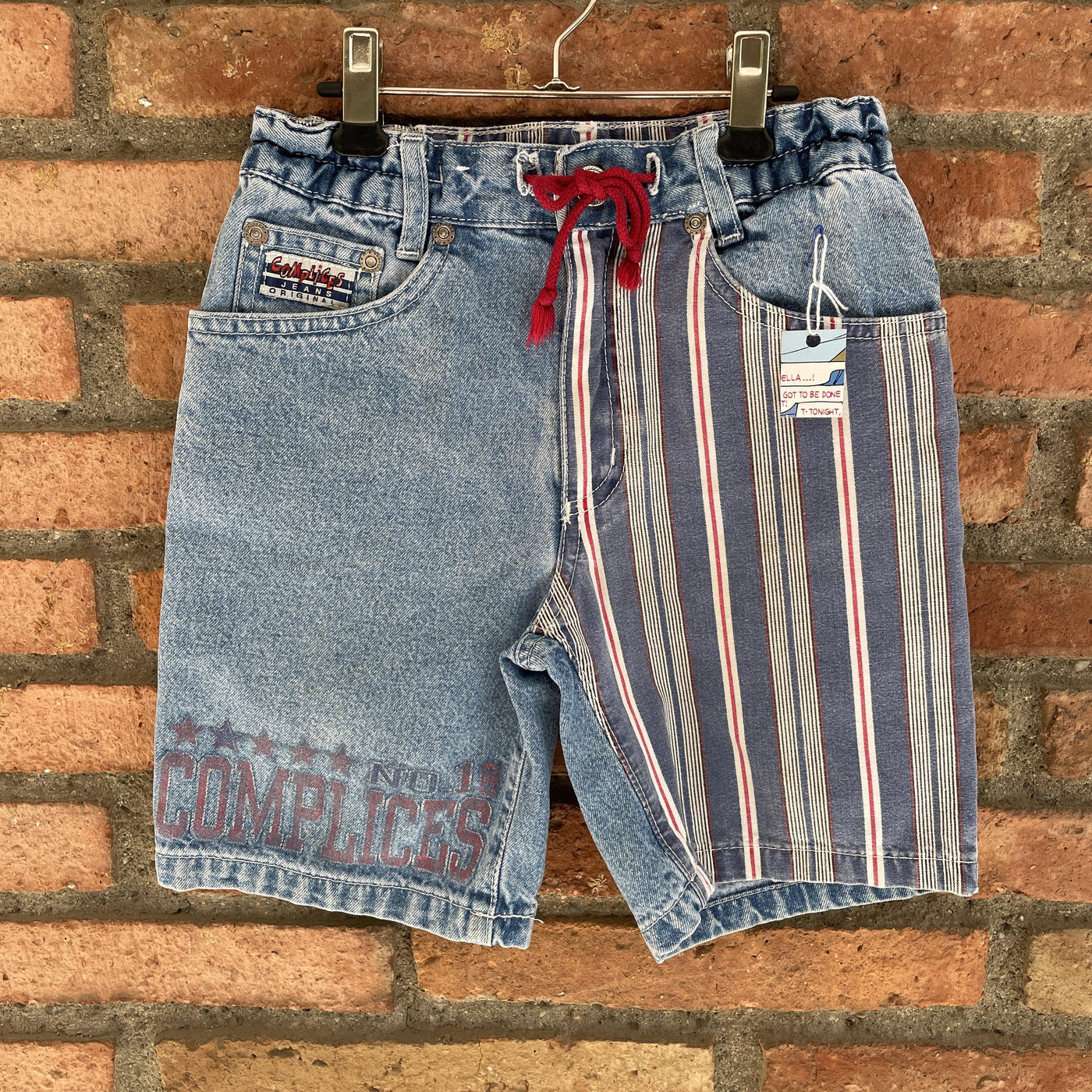 Short denim rayures 7 ans