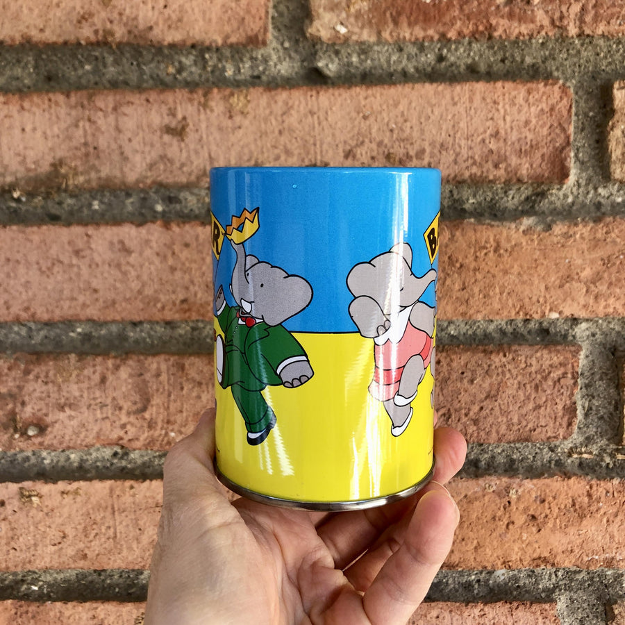 Pot à crayon Babar jaune et bleu