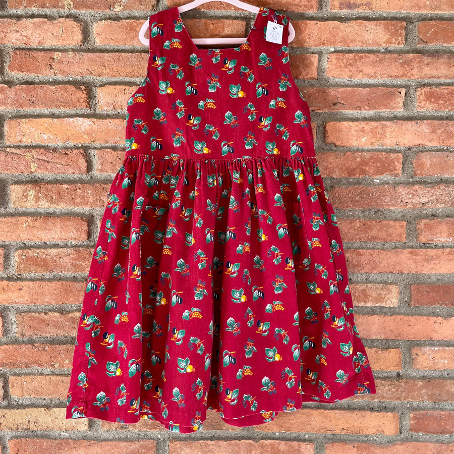 Robe velours fleurie 6-7 ans