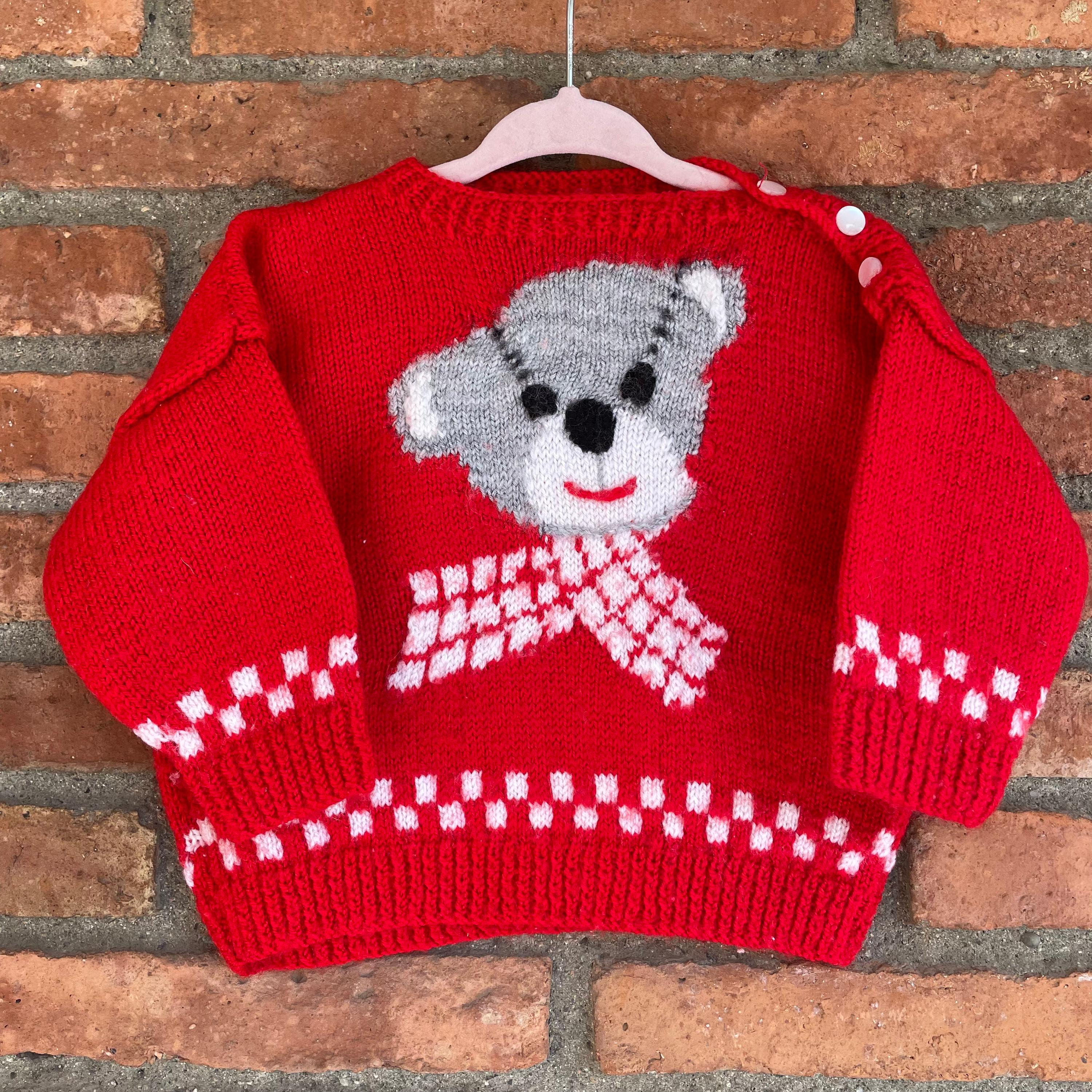 Pull fait main nounours 12 mois