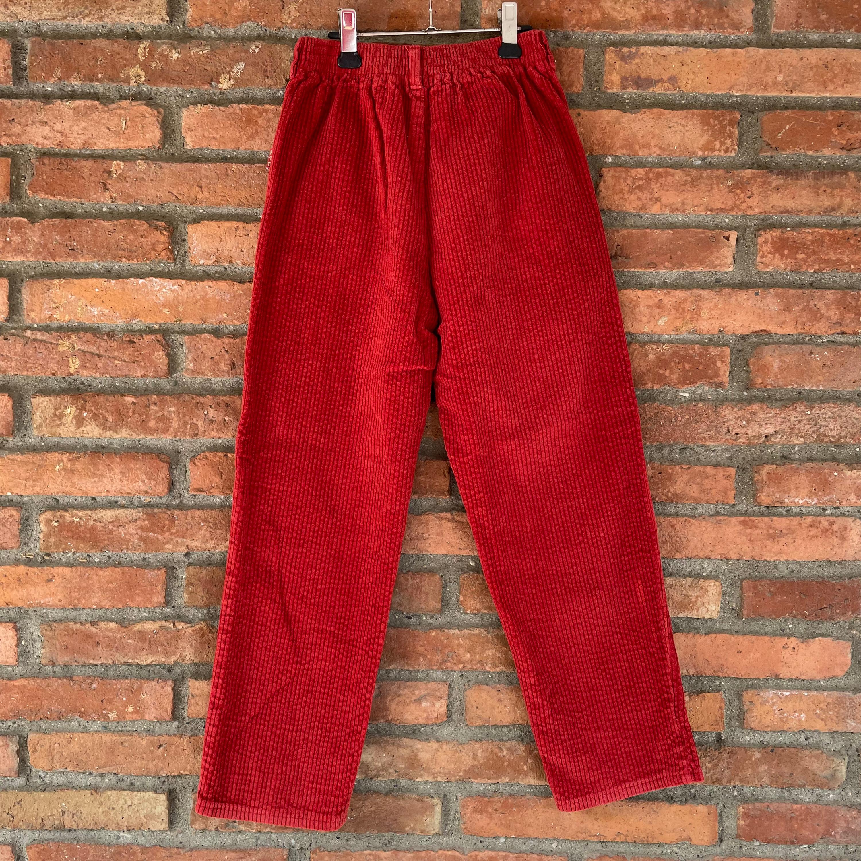 Pantalon velours côtelé rouge 8 ans