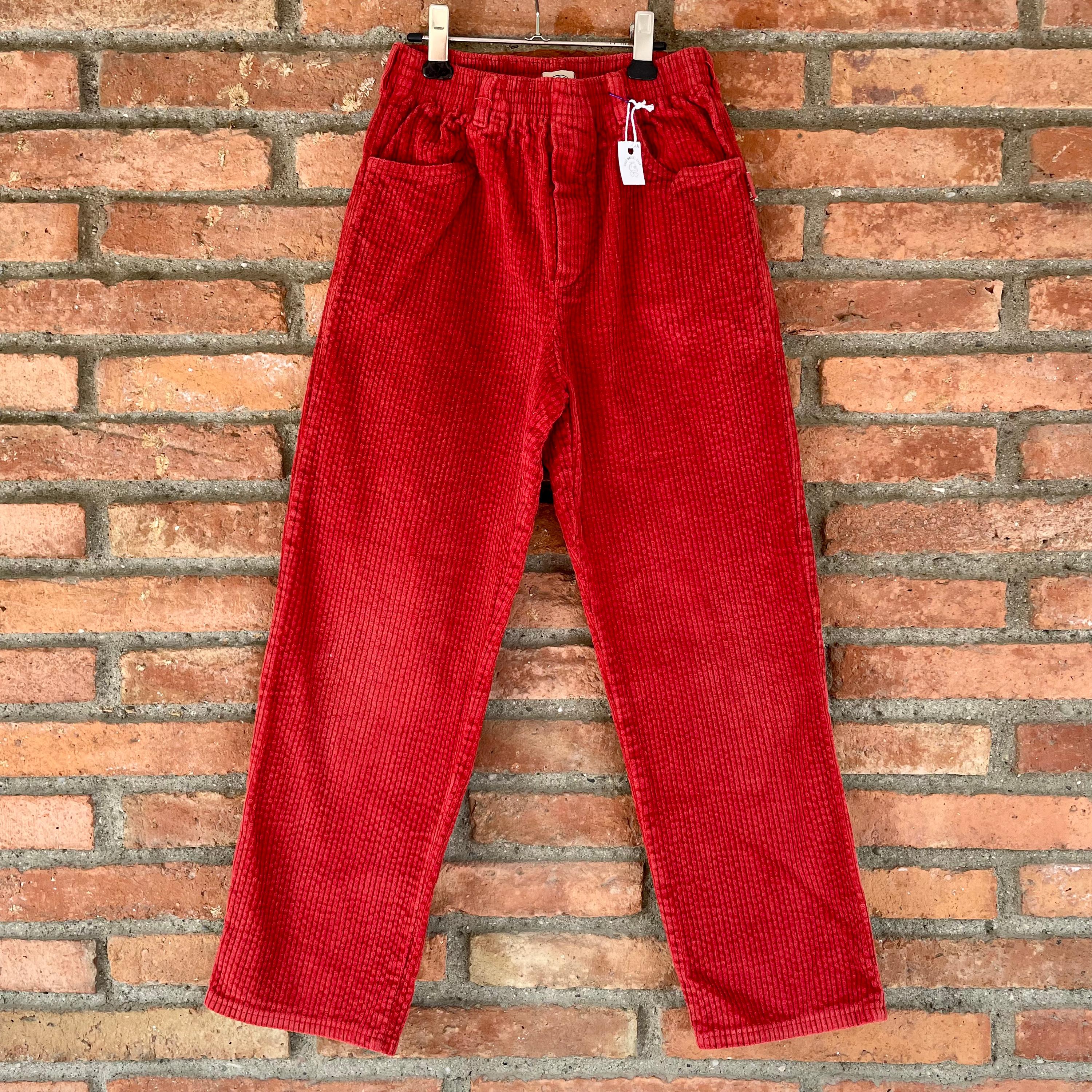 Pantalon velours côtelé rouge 8 ans