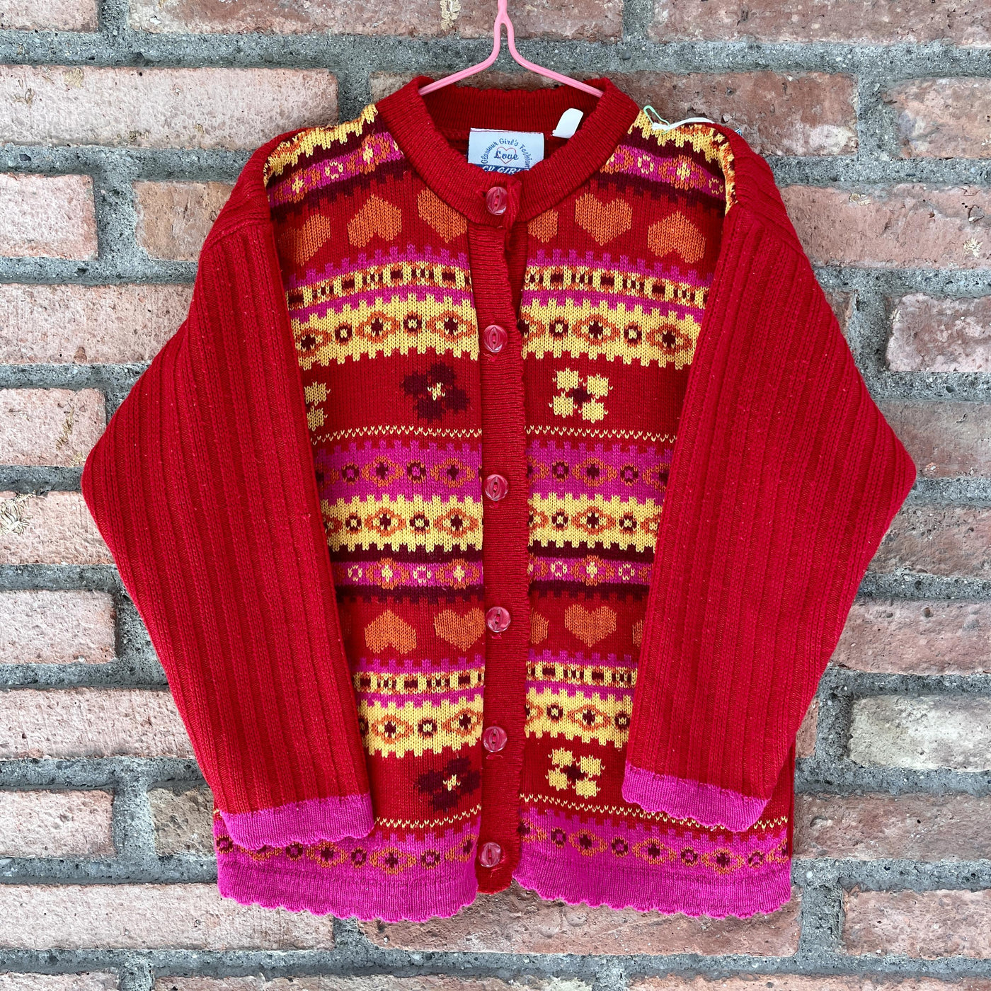Gilet coeurs vintage 6 ans