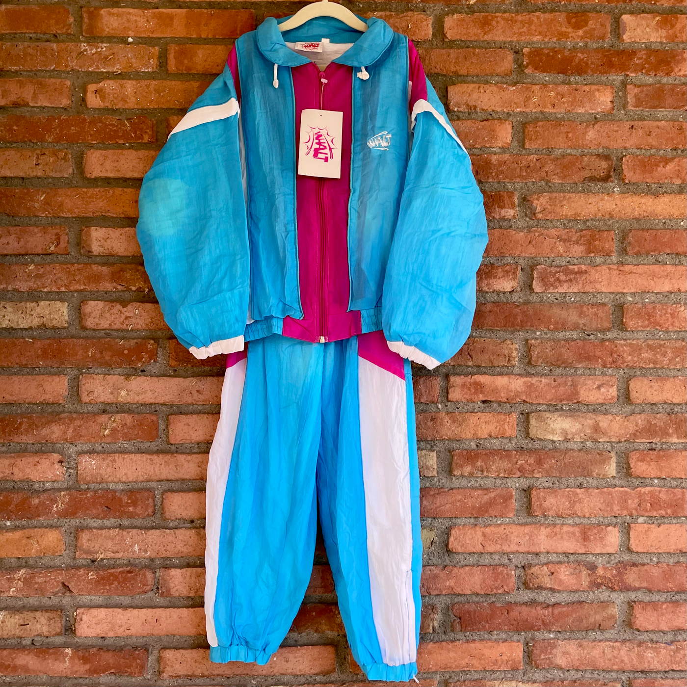 Ensemble jogging fluo turquoise vintage 80's 8-10 ans